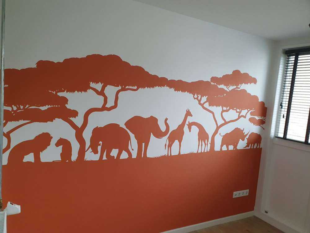 Silhouette safaridieren, roestkleur