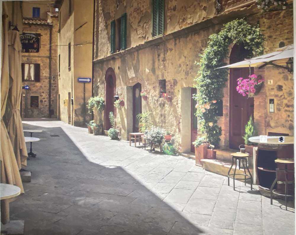 Terrassen in oud straatje