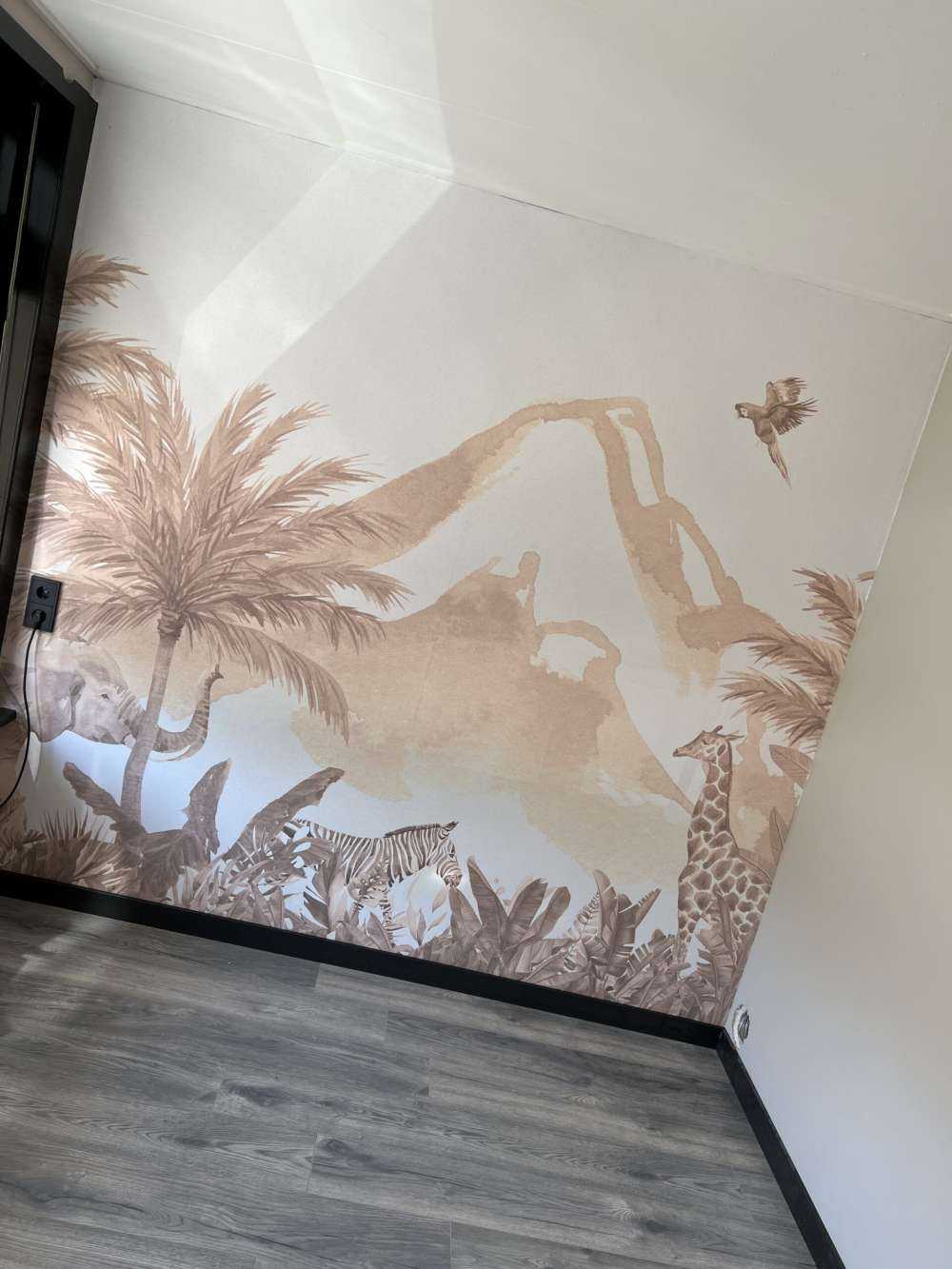 Jungle dieren in taupe