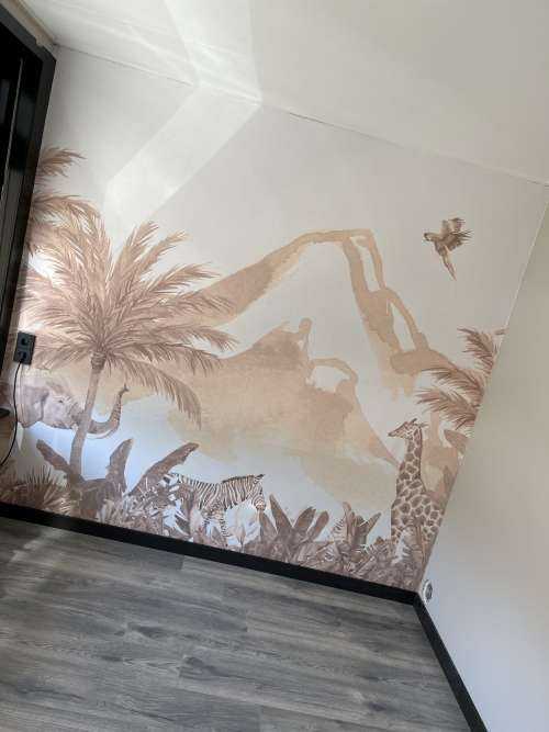 Jungle dieren in taupe