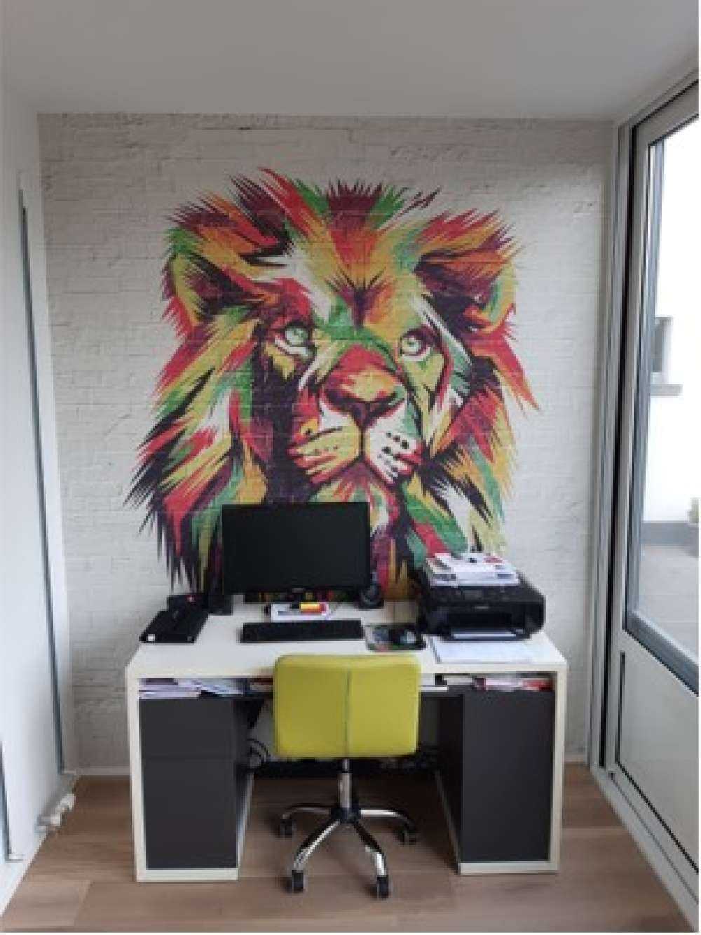 Graffiti van een leeuw