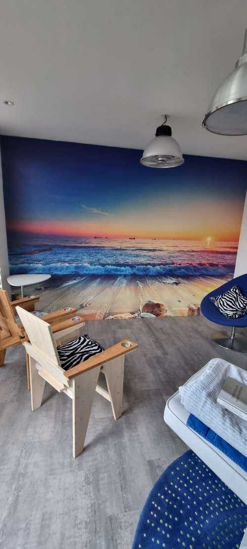 Zonsondergang boven zee