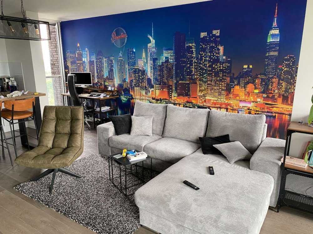 Fotobehang New York skyline in de nacht