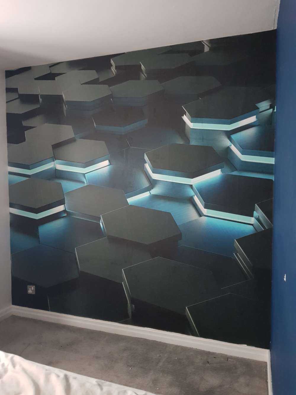 Oplichtende 3D hexagons