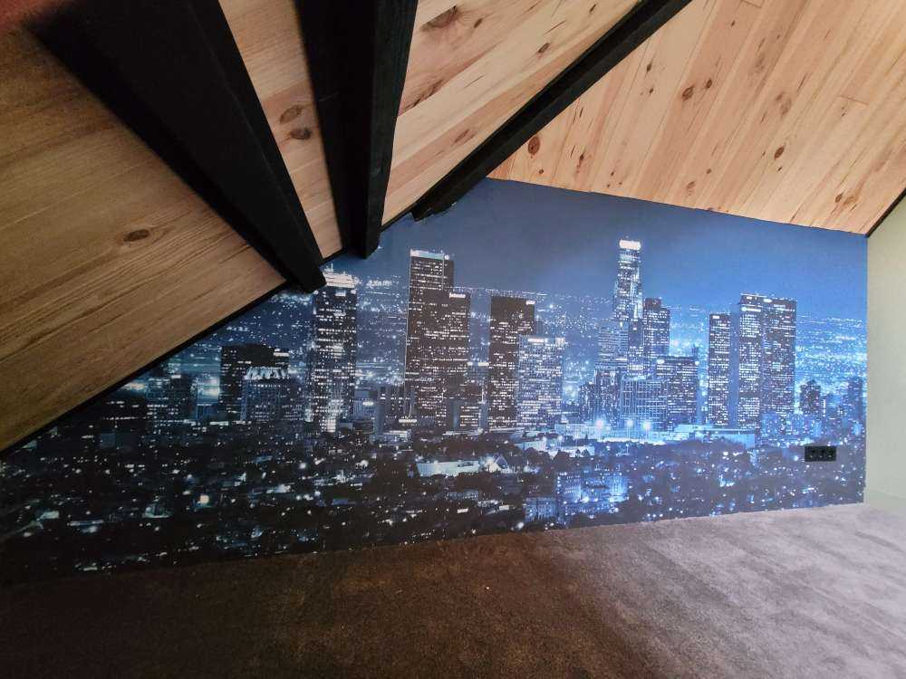Blauwe skyline
