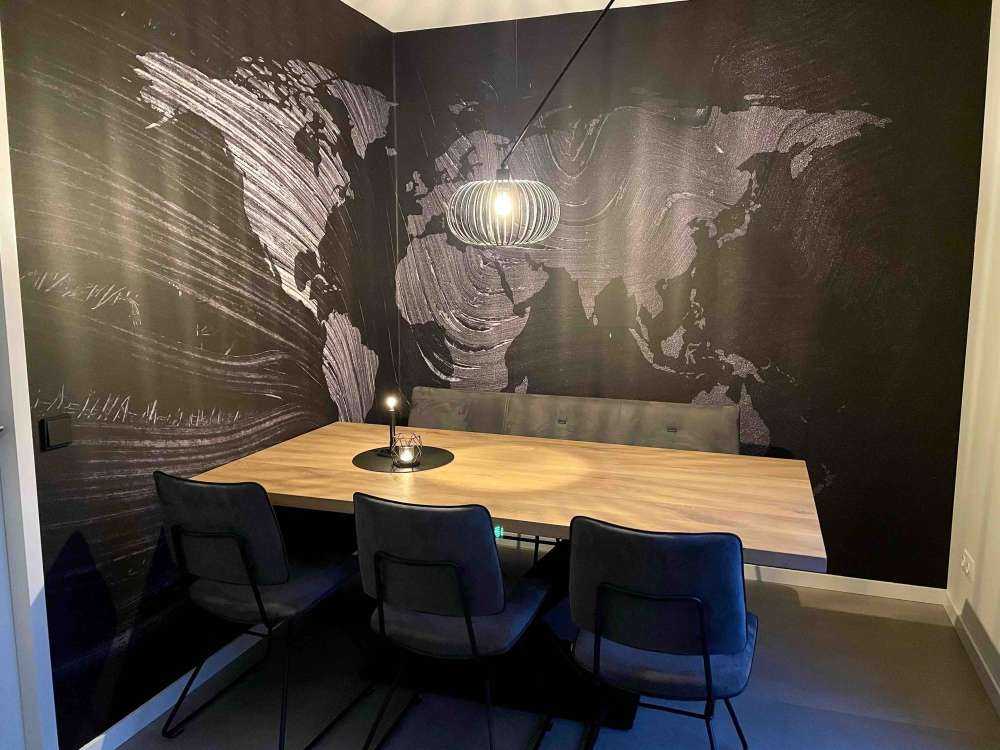 Wereldkaart op een palmblad