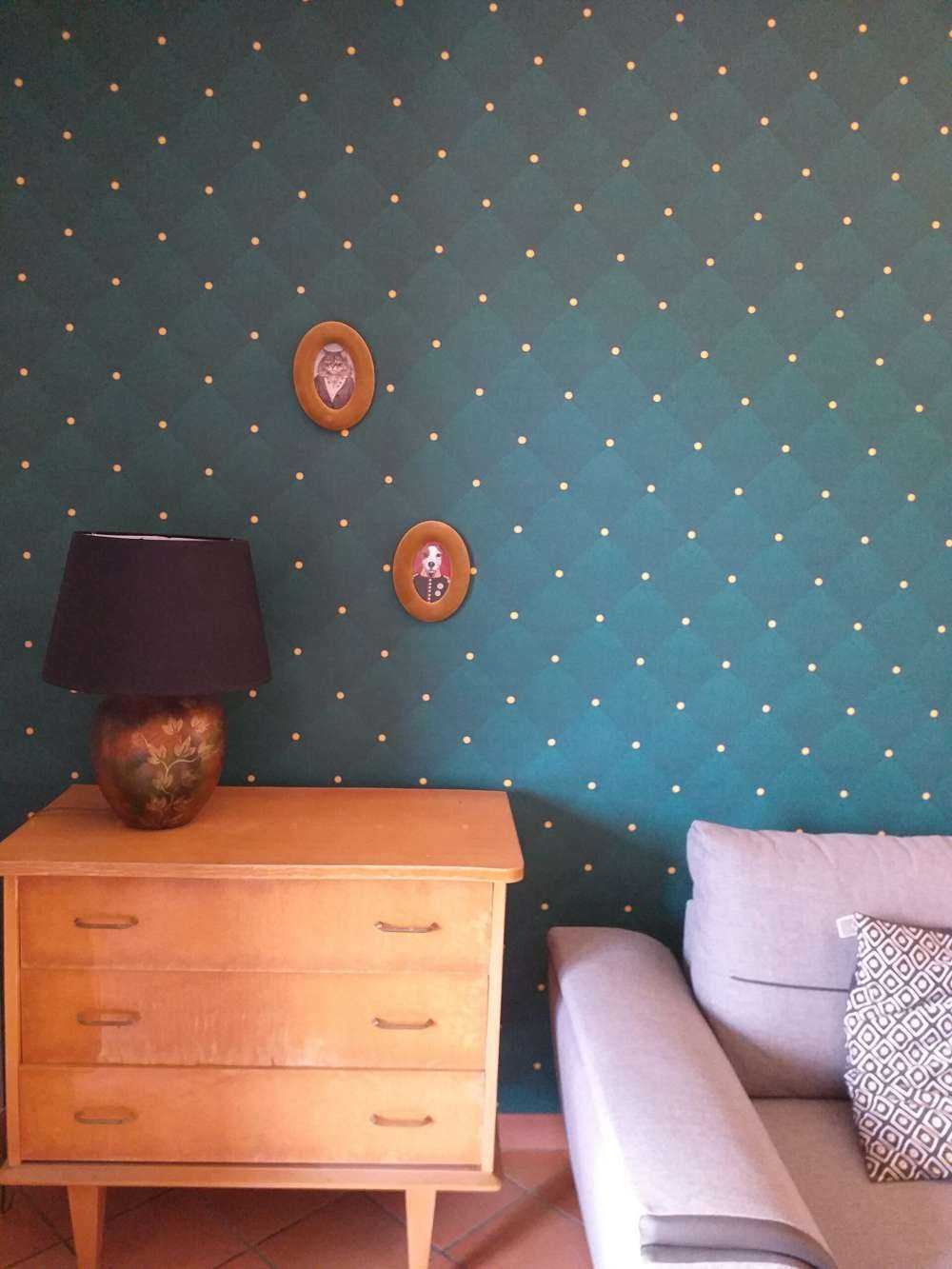 Donkergroen chesterfield patroon