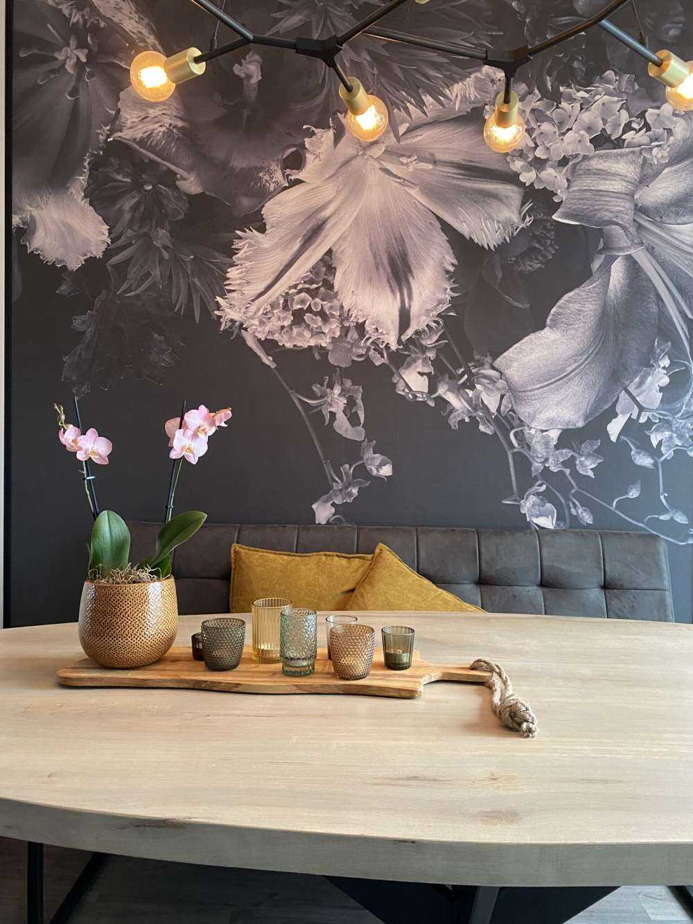 Samengestelde bloemen in zwart-wit