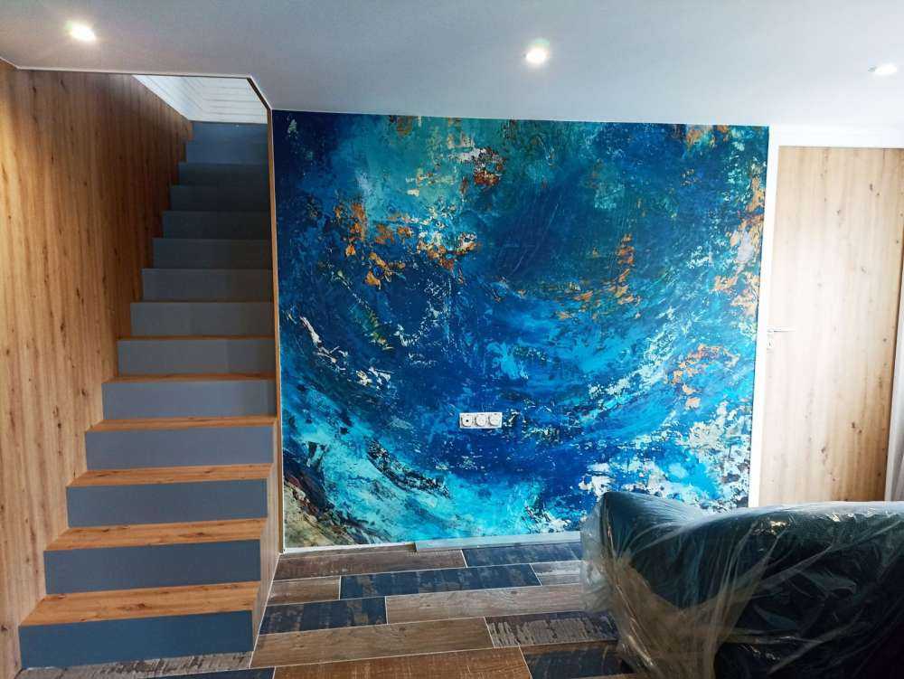 Geschilderde water impressie