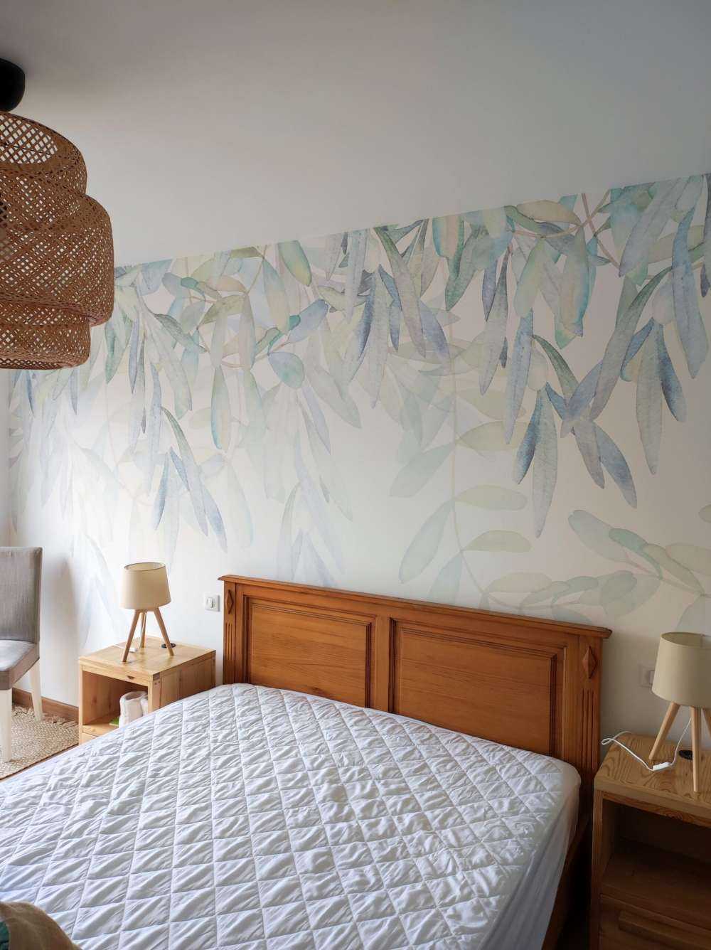 Pastelkleurige waterverf bladeren