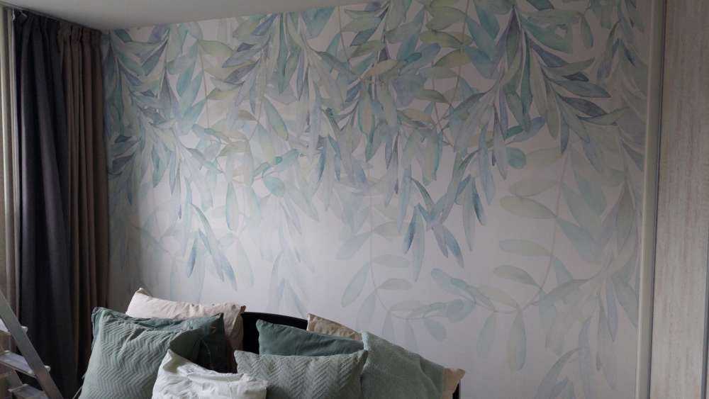 Pastelkleurige waterverf bladeren