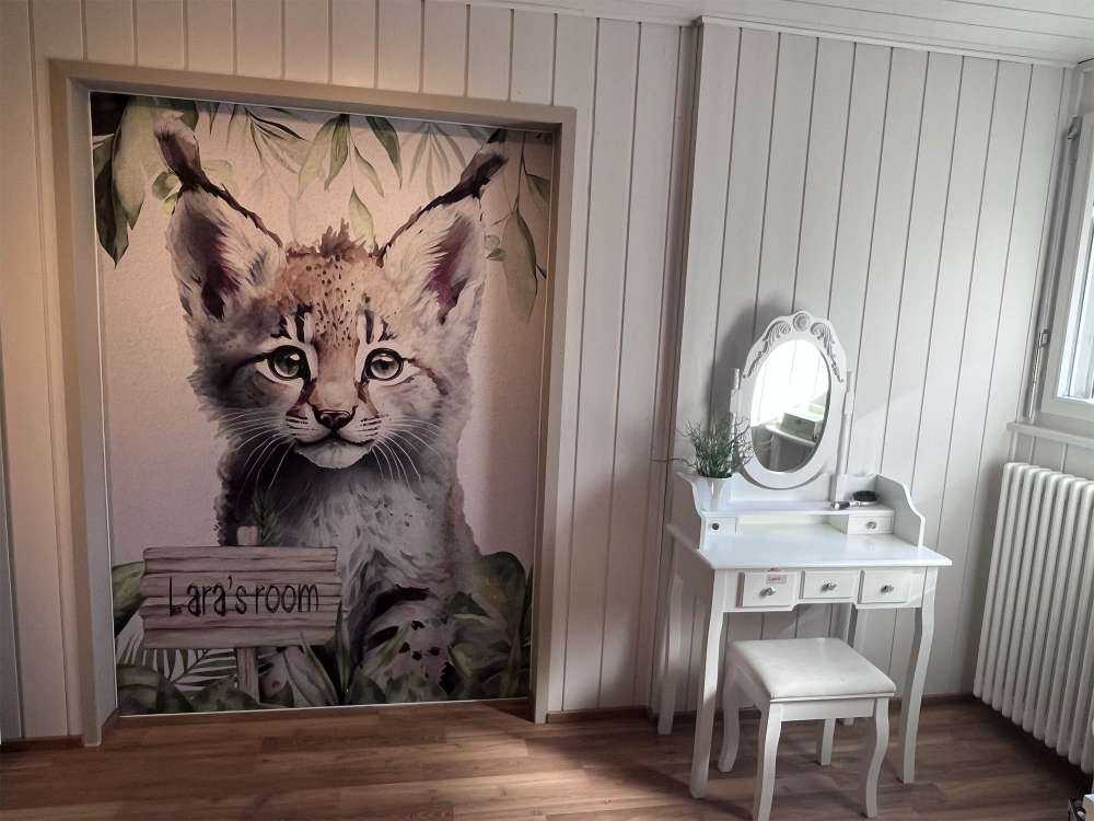 Baby lynx in de jungle