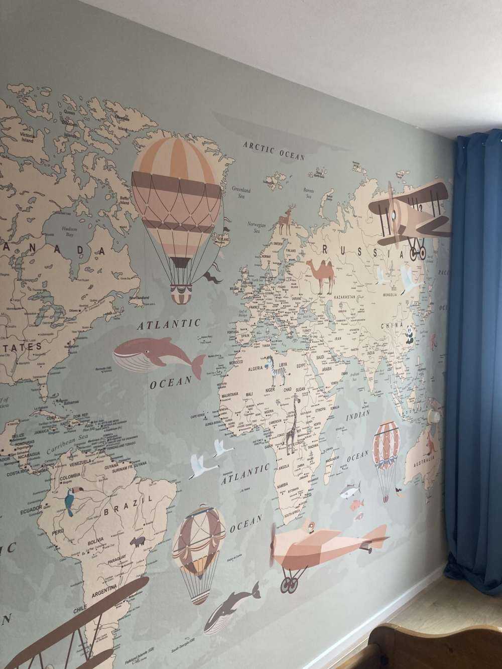 Beige wereldkaart