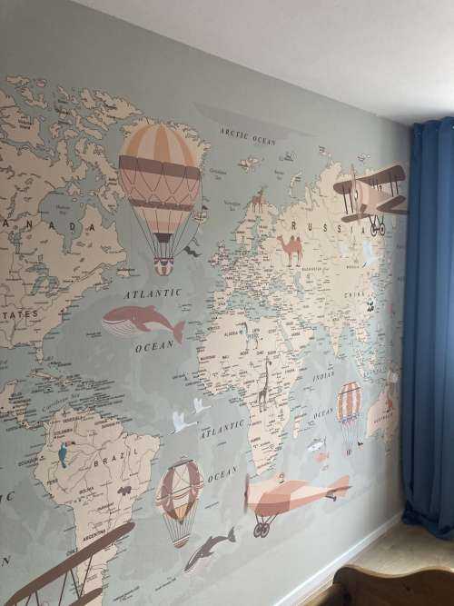 Beige wereldkaart