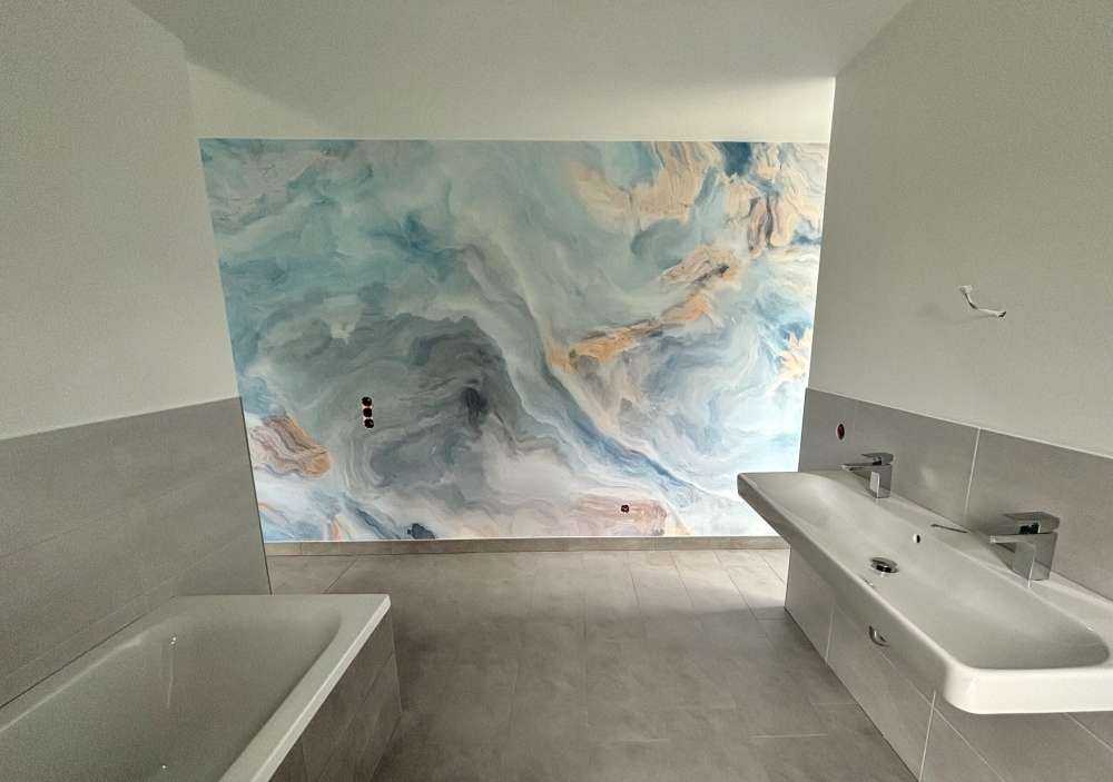 Blauw gekleurd marmer