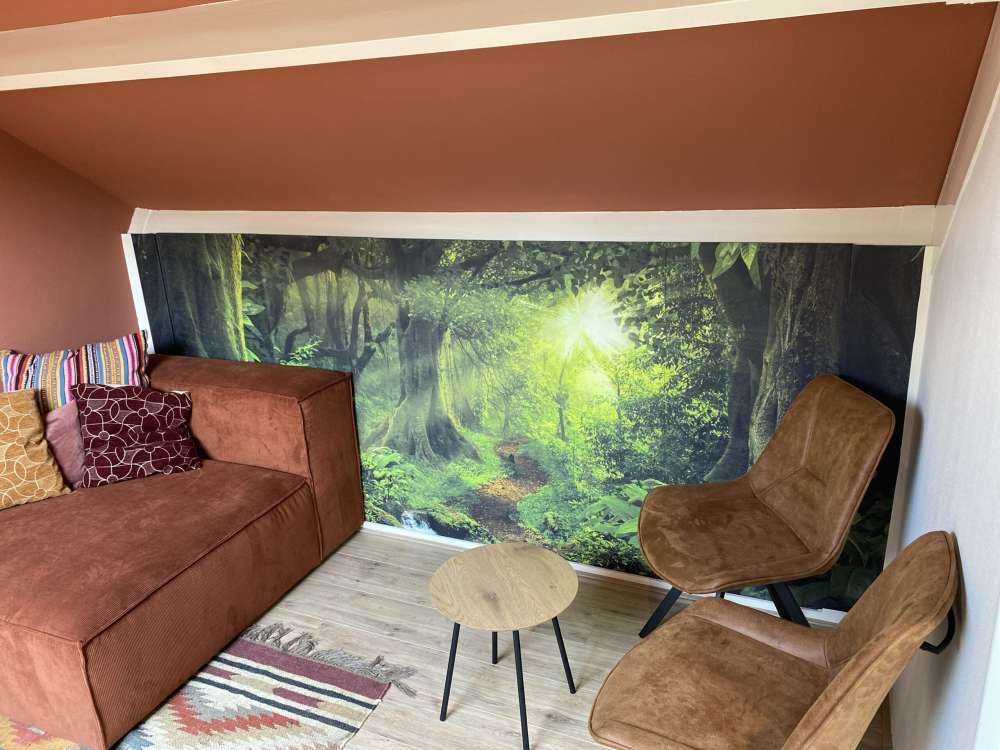 Tropische jungle met zonlicht