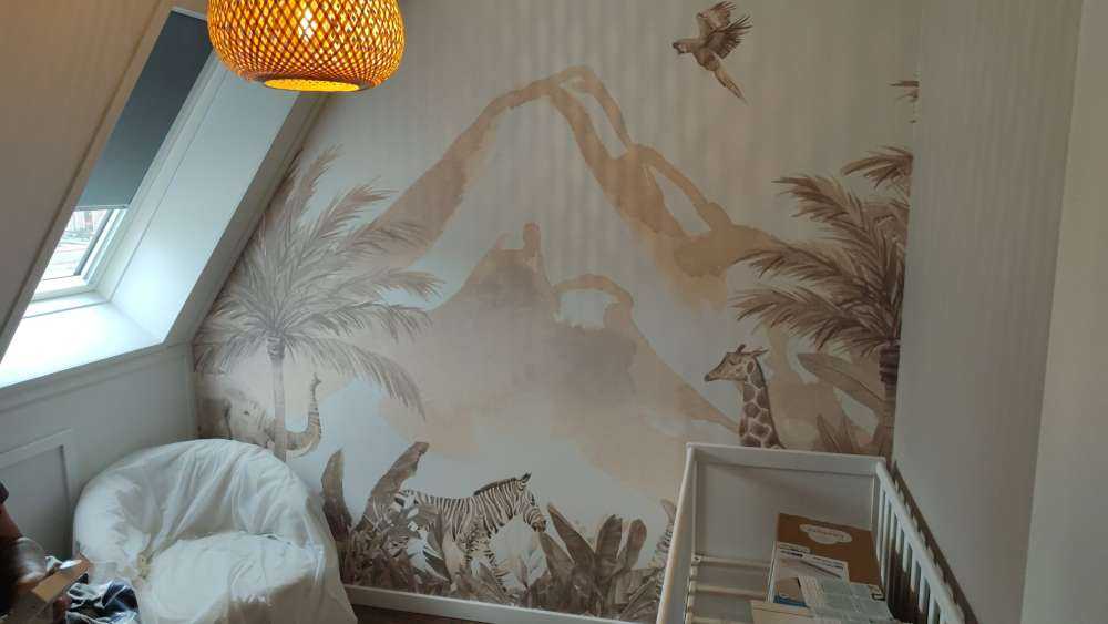 Jungle dieren in taupe