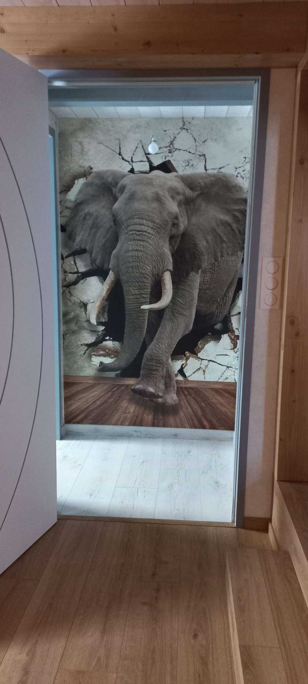Grote olifant uit de muur