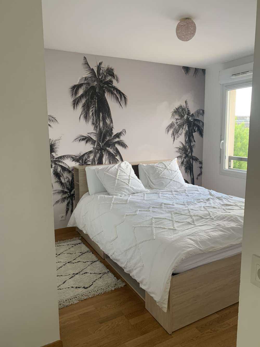 Palmbomen in zwart-wit