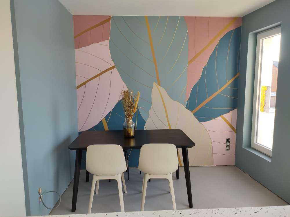 Tropische bladeren met goud