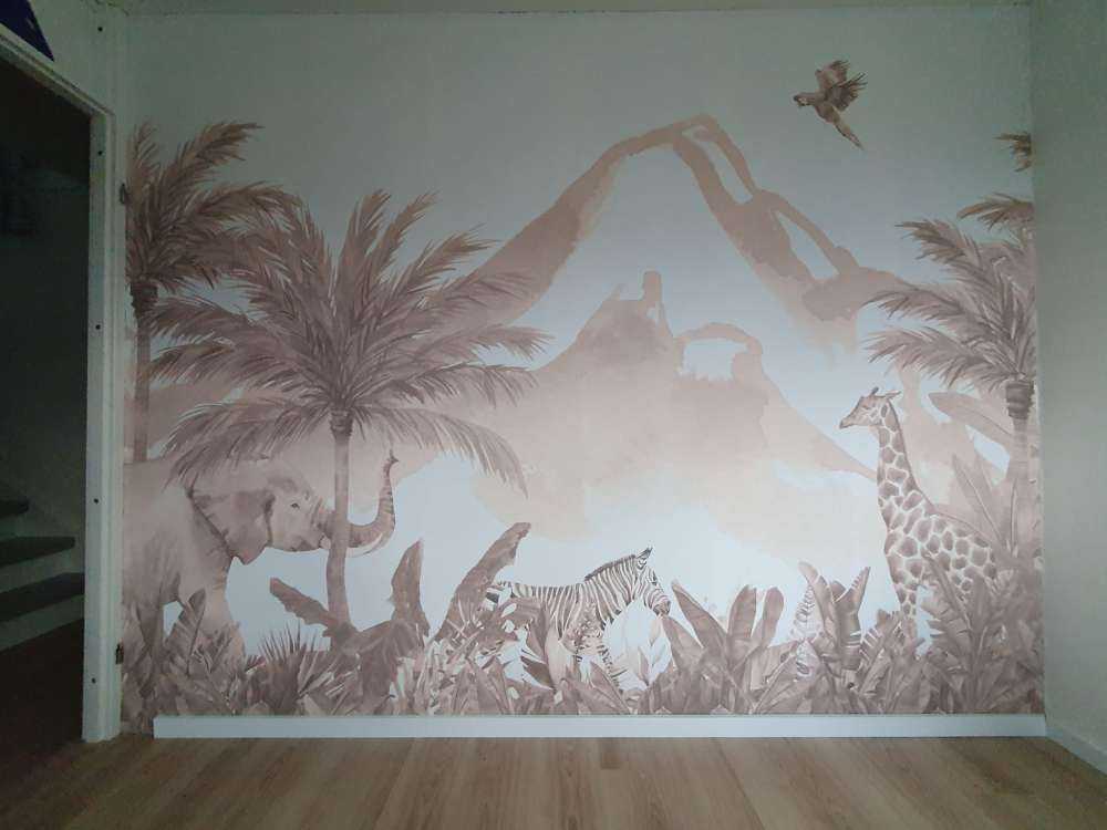 Jungle dieren in taupe