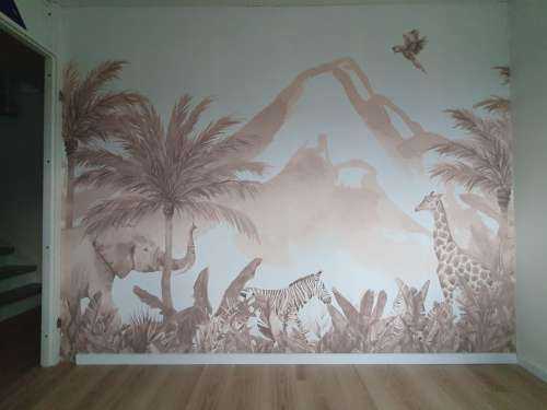 Jungle dieren in taupe