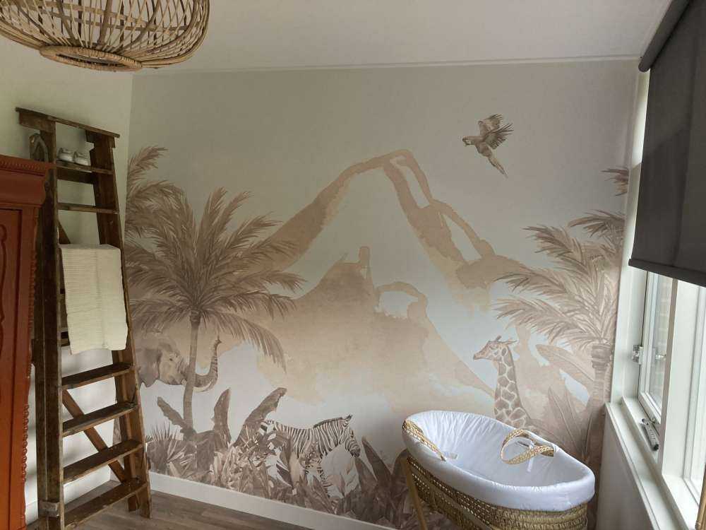 Jungle dieren in taupe
