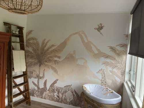 Jungle dieren in taupe