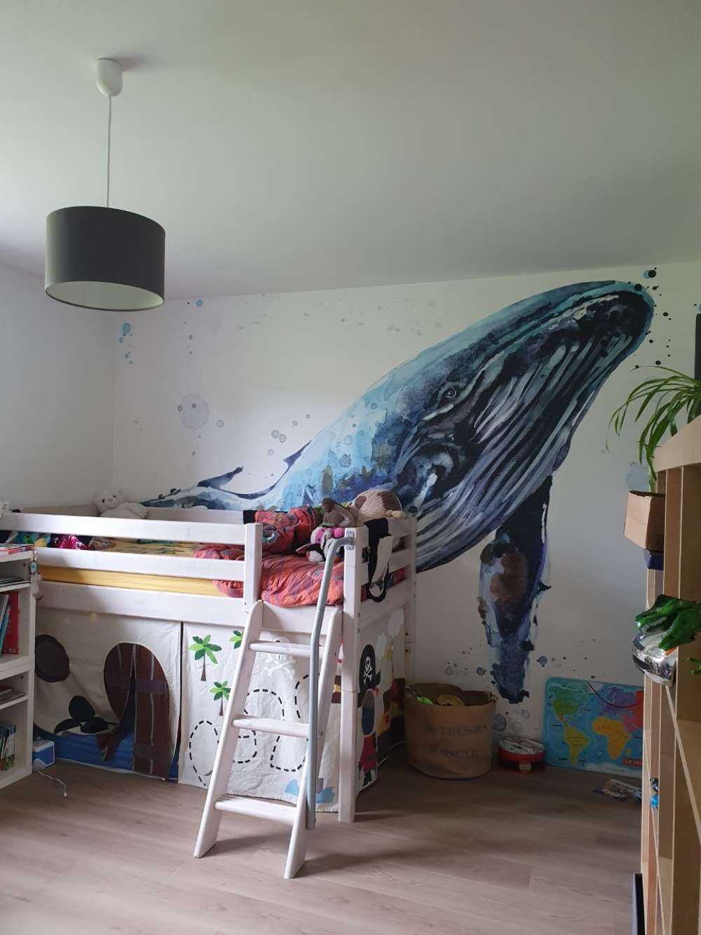 Bultrugwalvis van waterverf