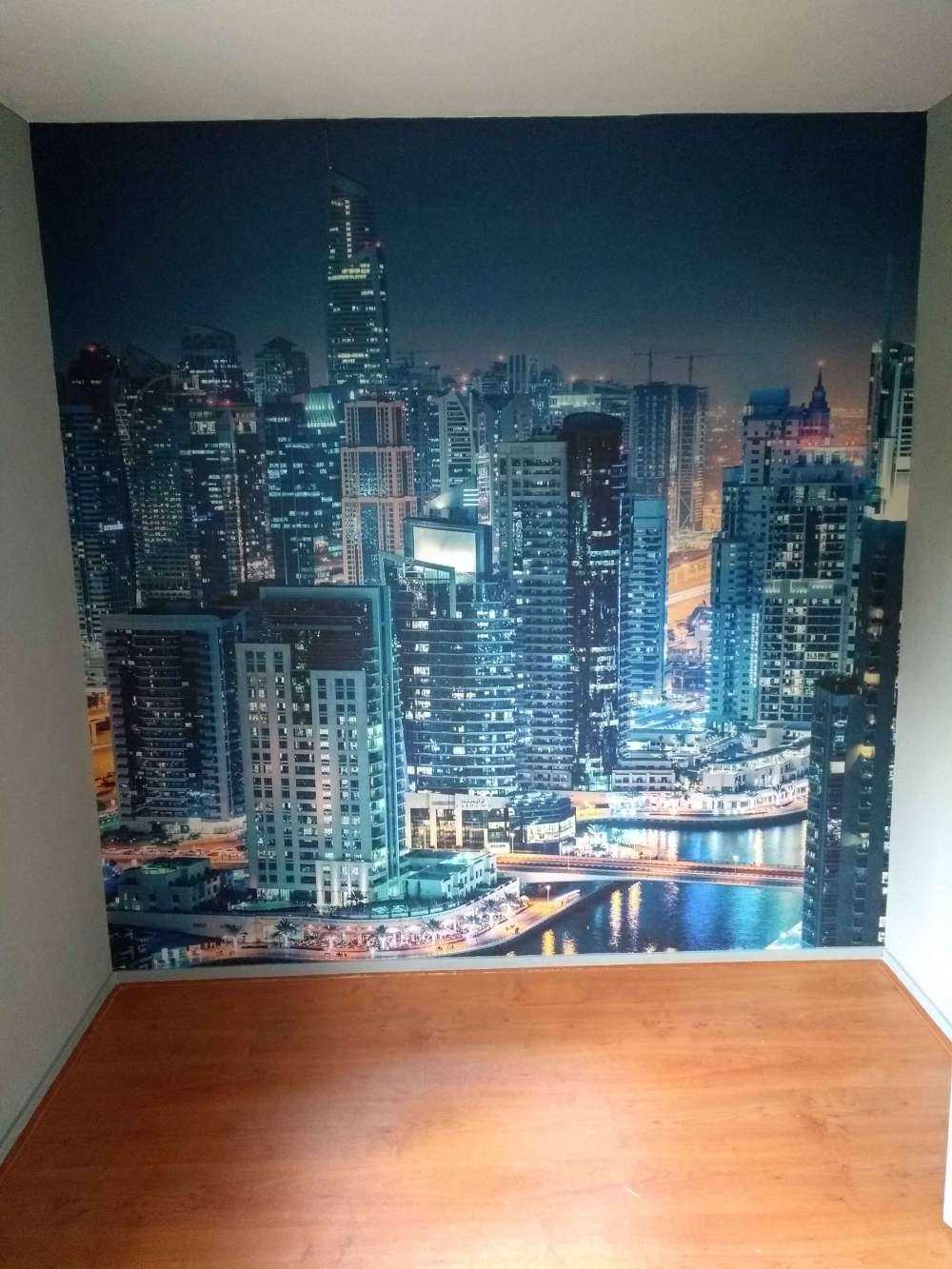 Blauwe skyline
