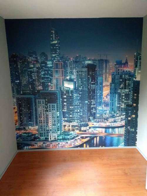 Blauwe skyline