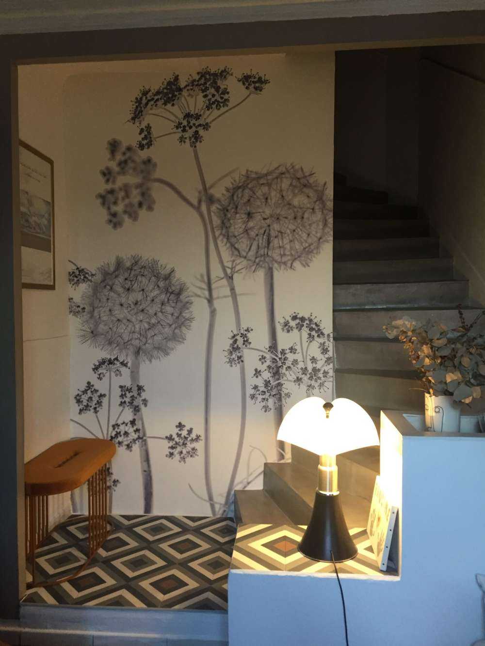 Meadow bloemen in zwart-wit