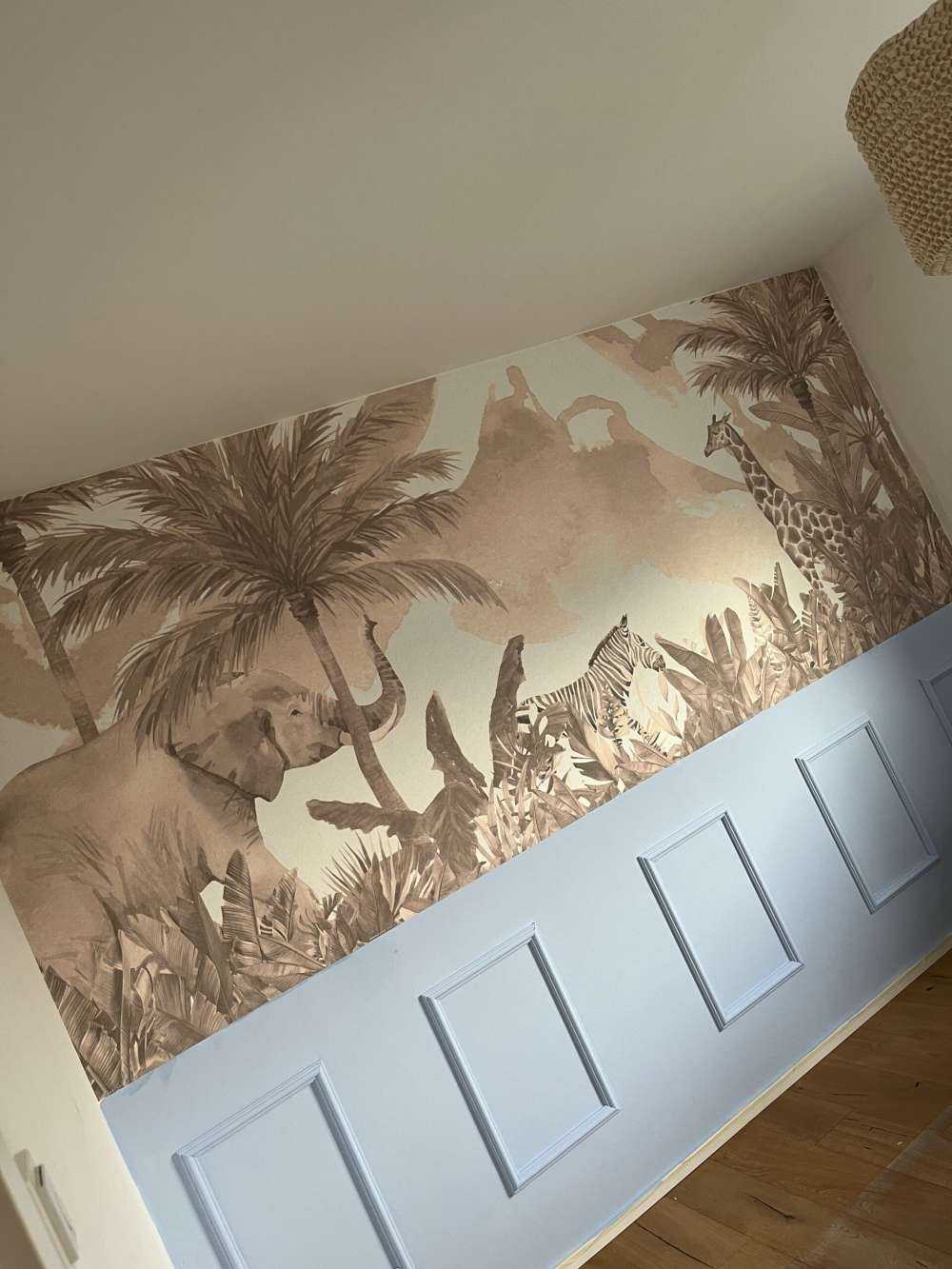 Jungle dieren in taupe