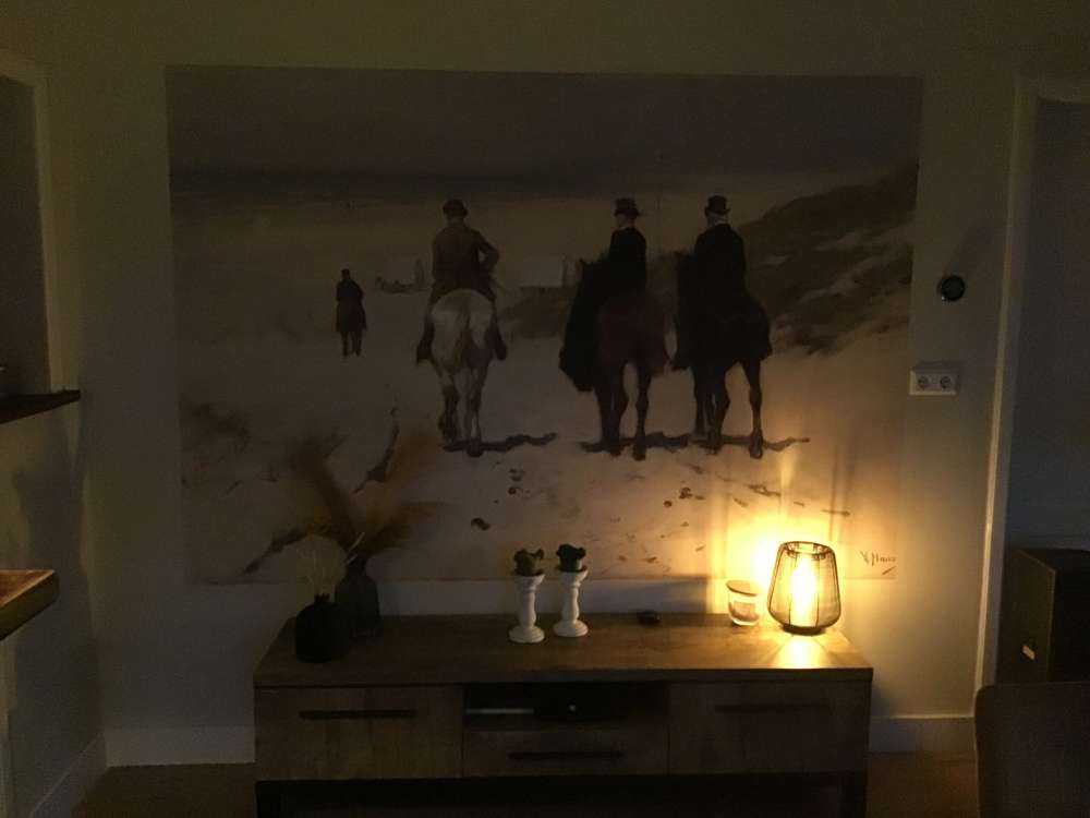 Morgenrit langs het strand