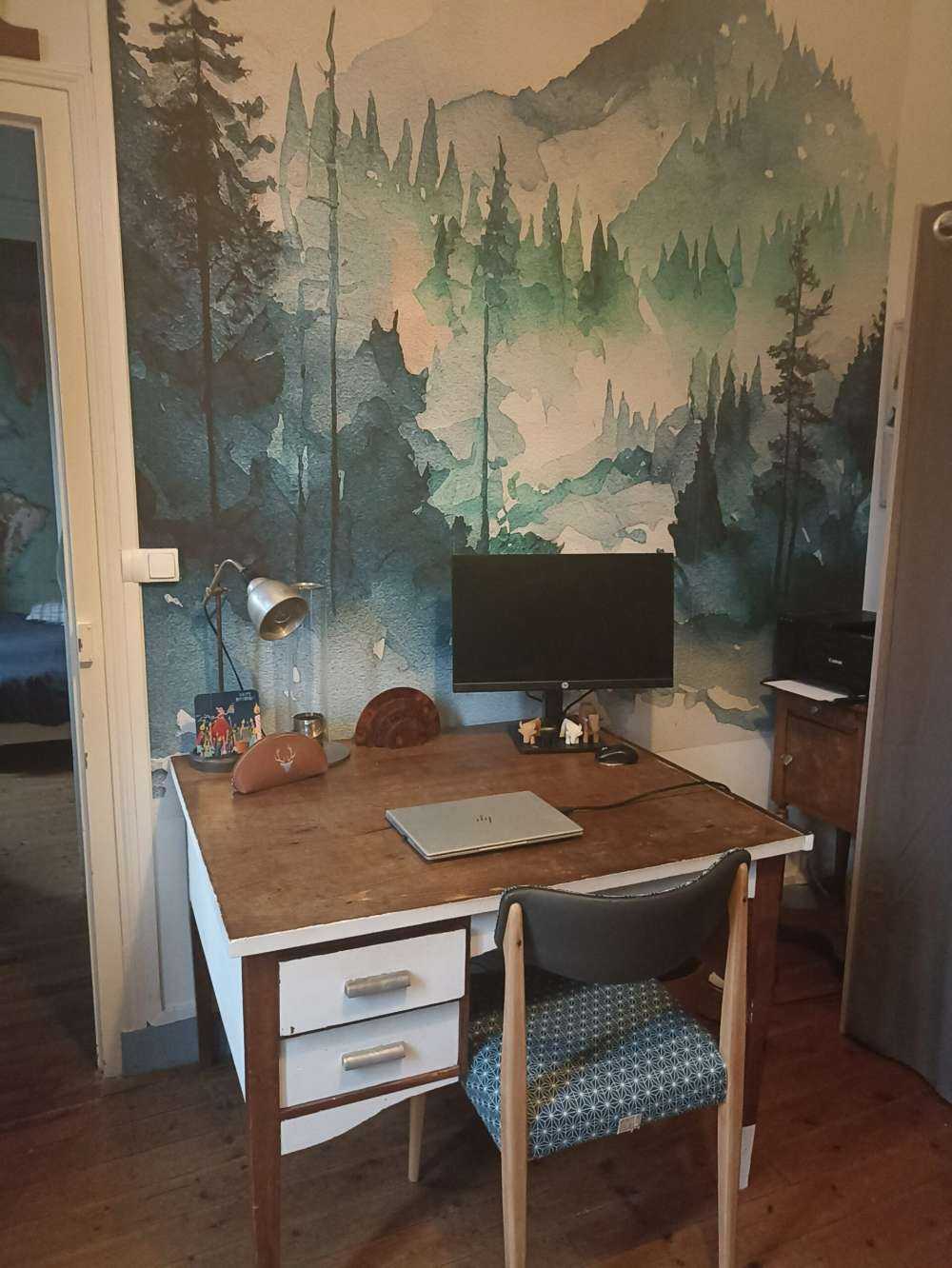 Bos in aquarel kleuren