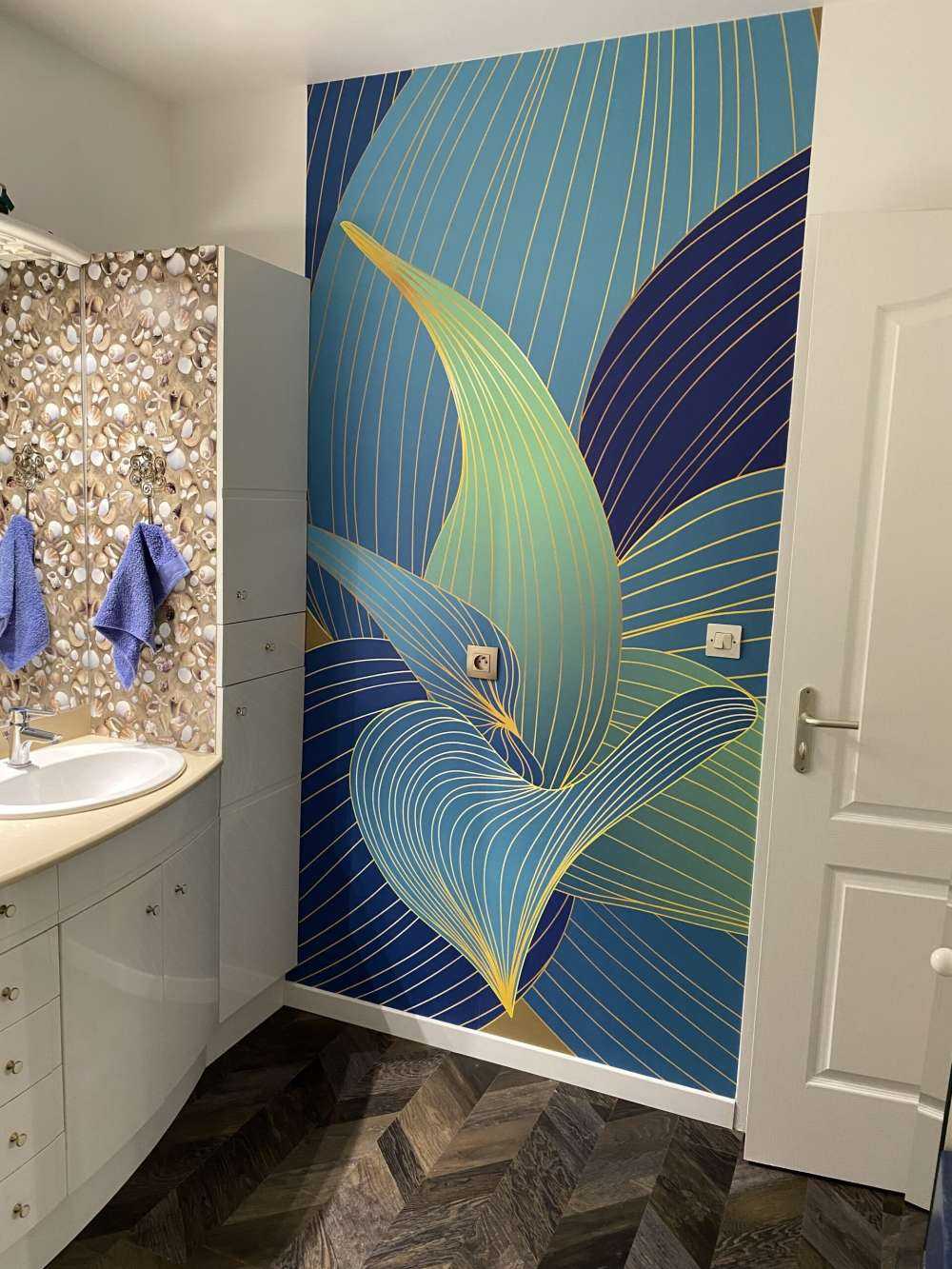 Blauwe en groene bladeren