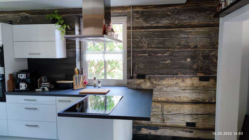 Blauw verbrand hout