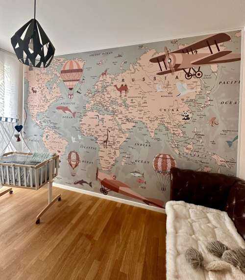 Beige wereldkaart
