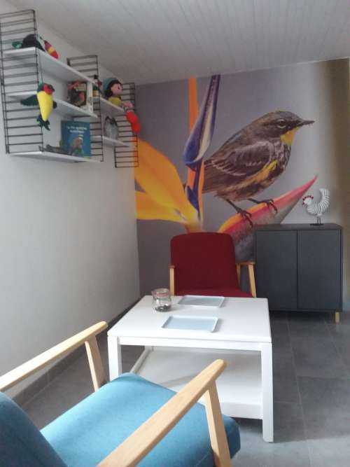 Paradijsbloem met vogeltje