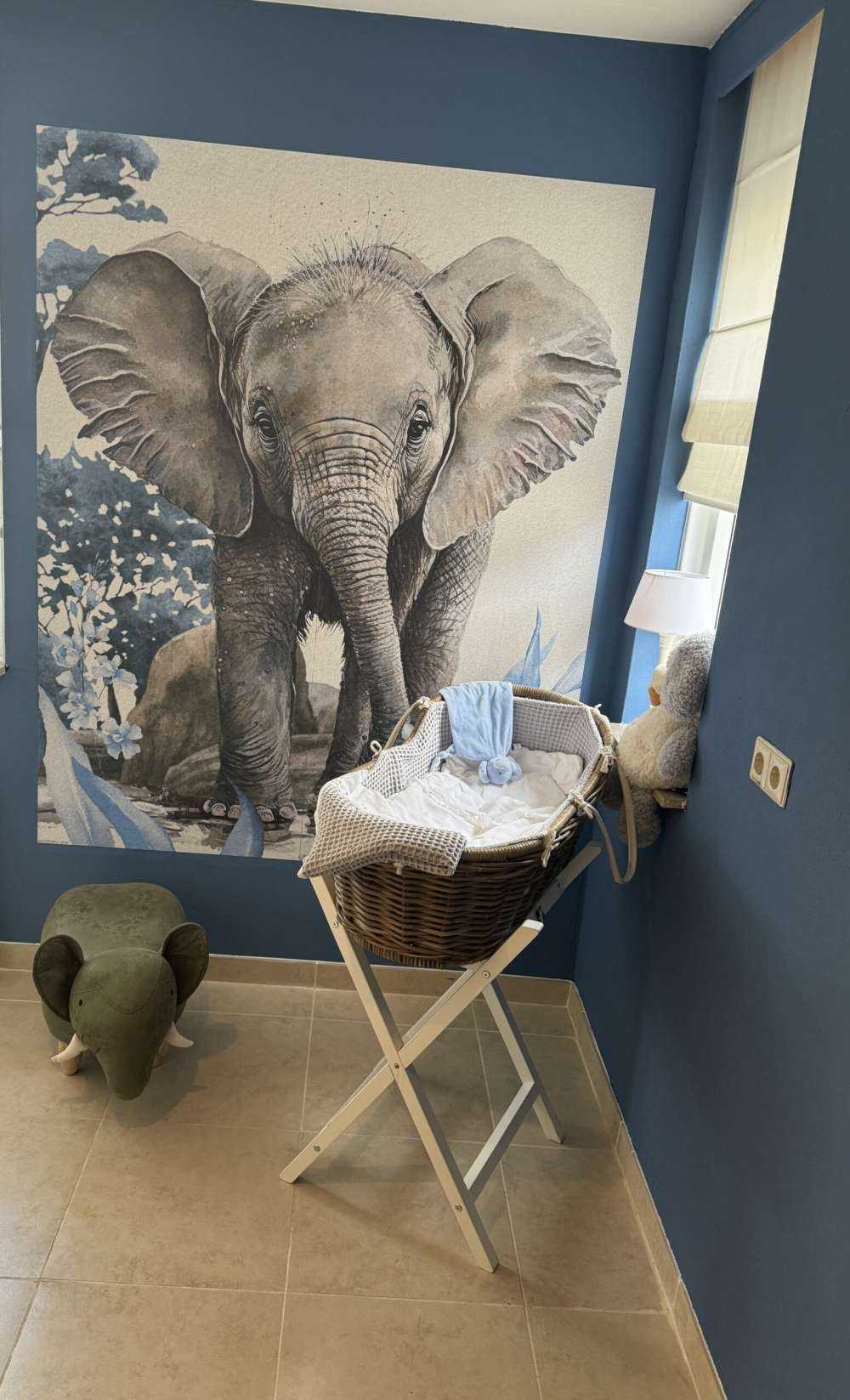 Olifantje in de jungle blauw