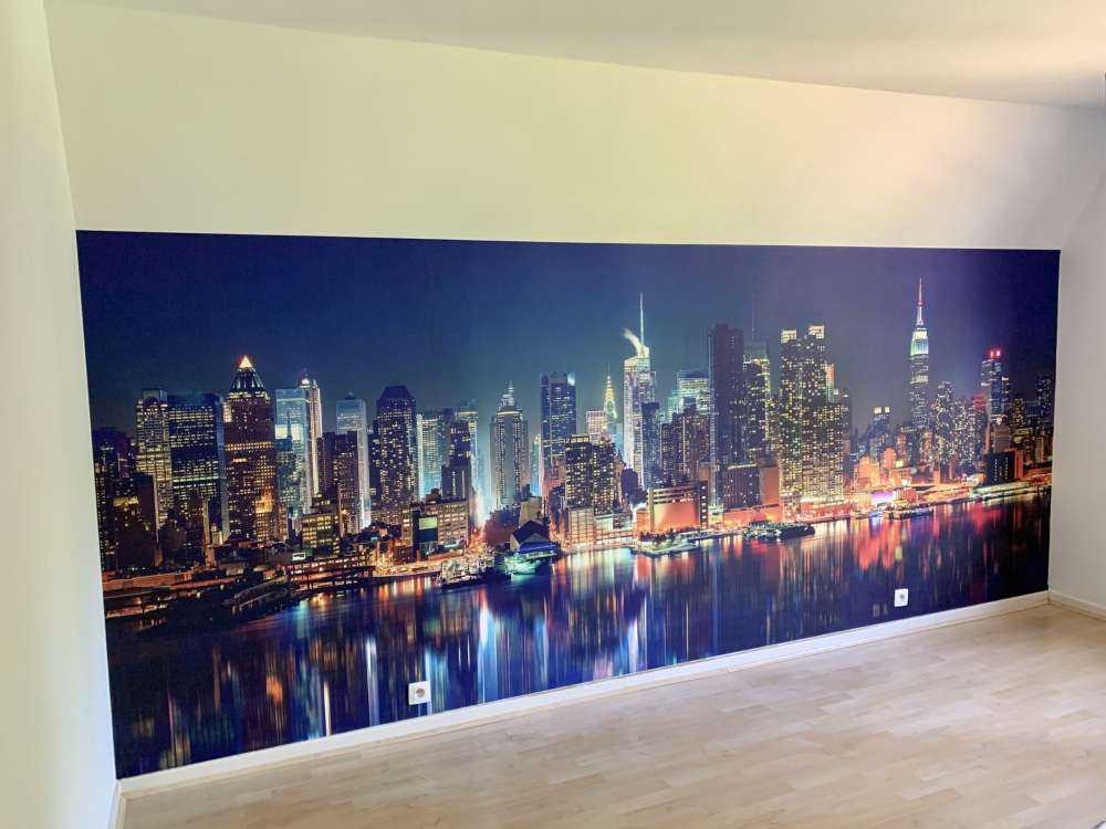 Fotobehang New York skyline in de nacht