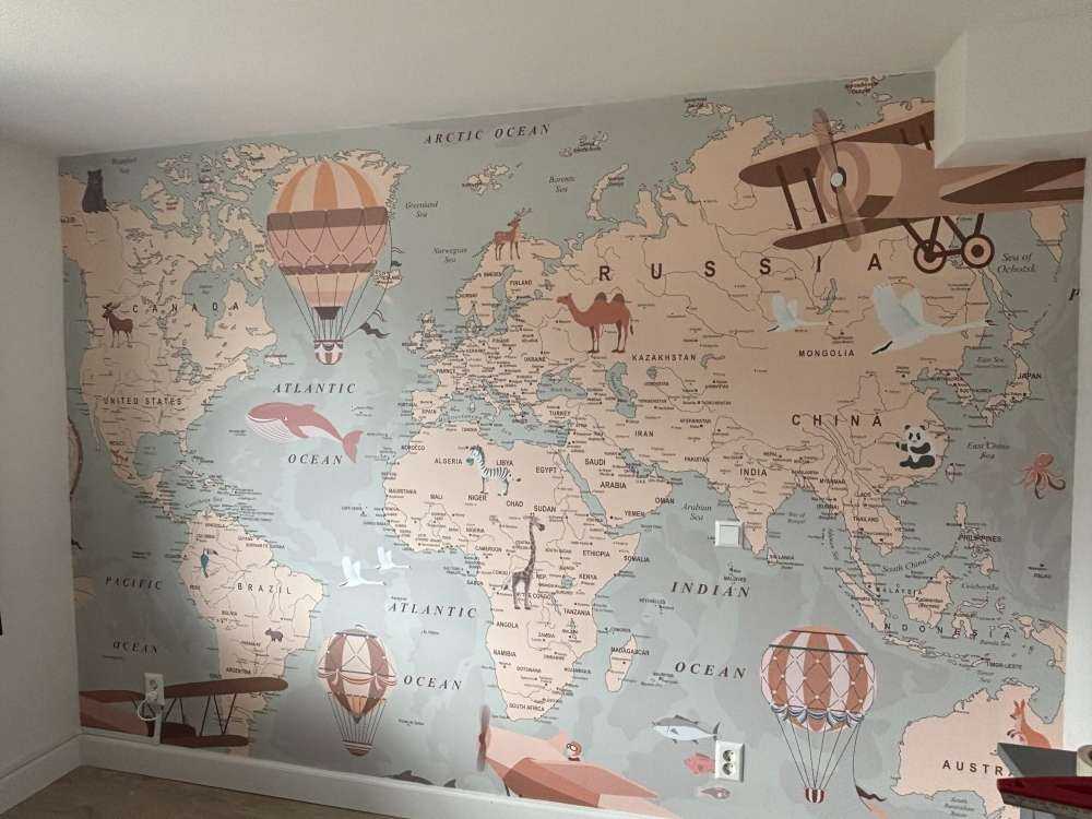 Beige wereldkaart