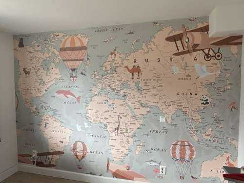 Beige wereldkaart