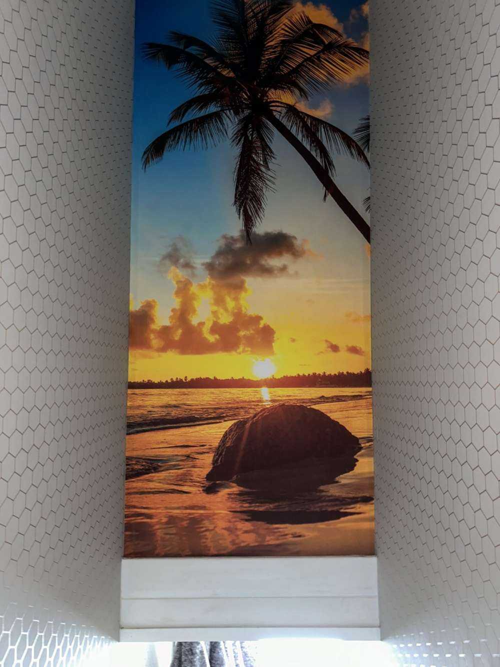 Zonsondergang met palmbomen