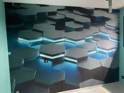 Oplichtende 3D hexagons