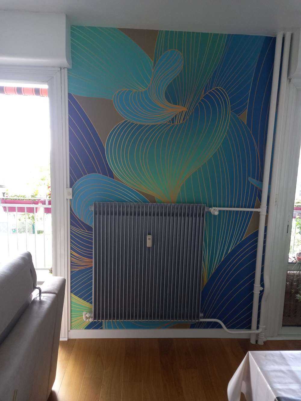 Blauwe en groene bladeren