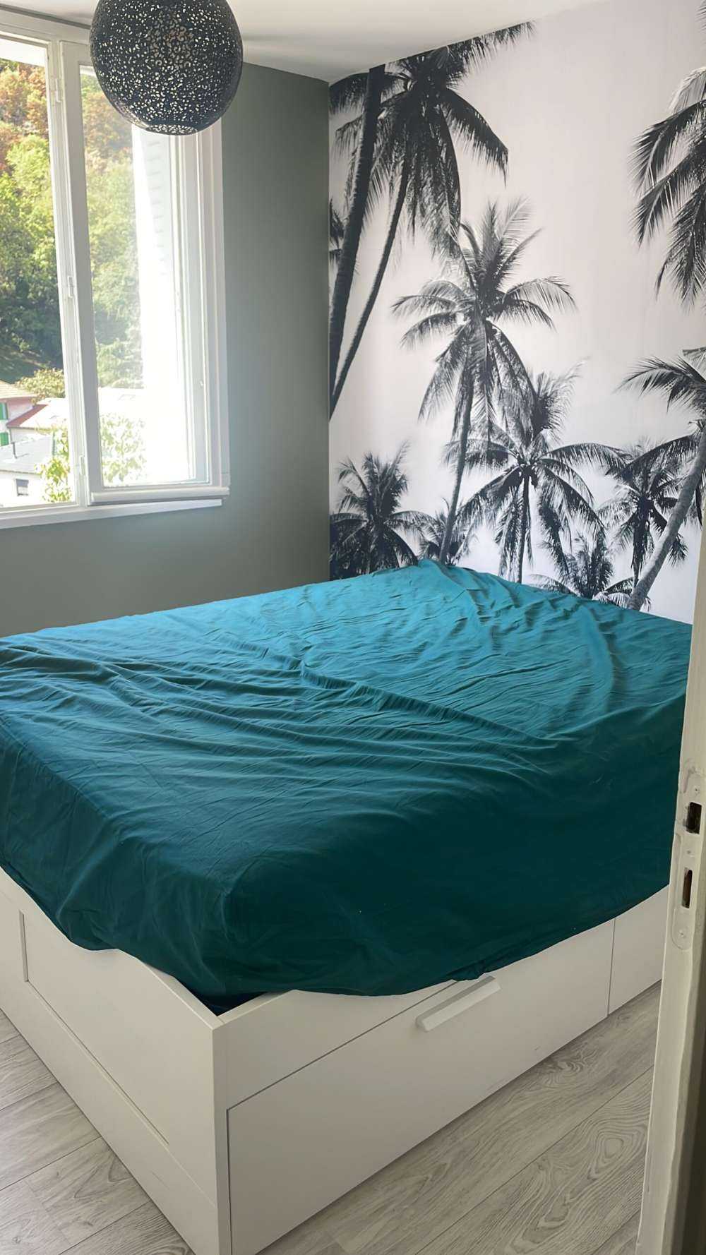 Palmbomen in zwart-wit