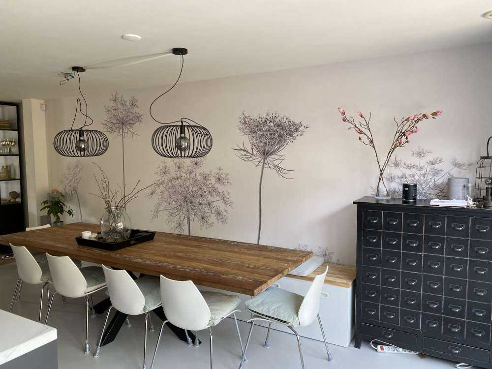 Meadow bloemen in zwart-wit