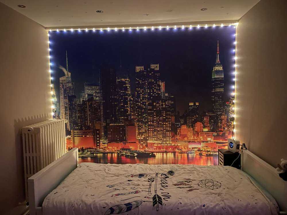 Fotobehang New York skyline in de nacht