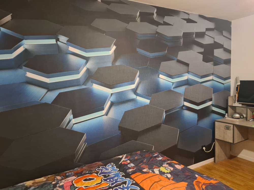 Oplichtende 3D hexagons